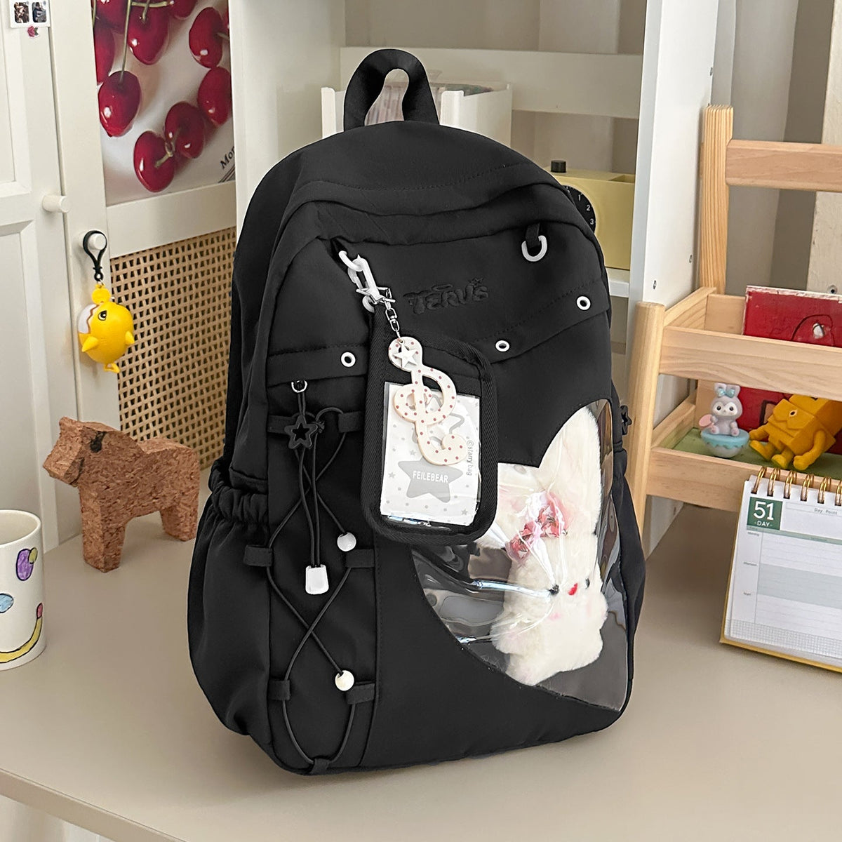 Cute Character-Themed Transparent Backpack LoungeYard — product view 6