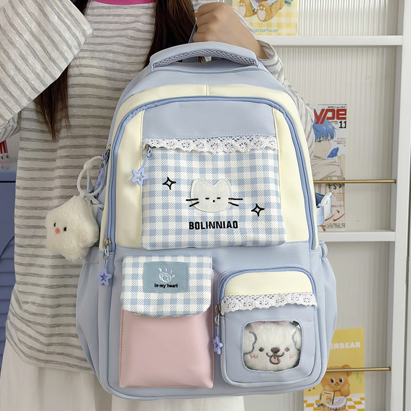 Cute Cartoon Cat-Themed Backpack LoungeYard — product view 1