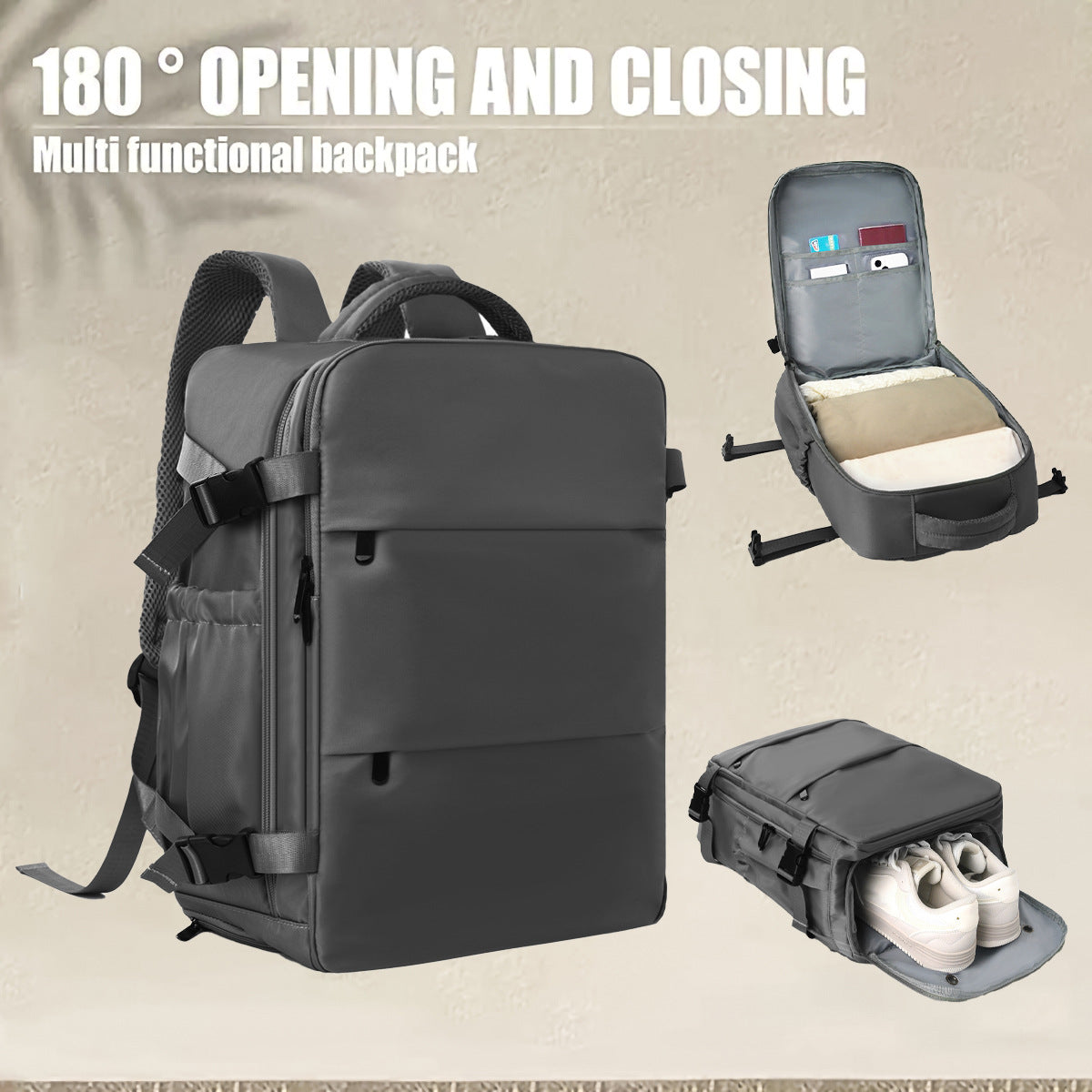 Multifunctional Laptop Backpack with Versatile Compartments LoungeYard — product view 1
