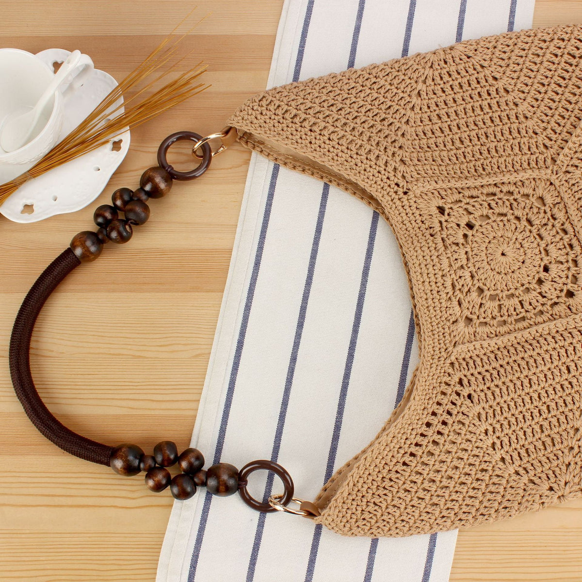 Handbag with Artistic Crochet Pattern LoungeYard — product view 2