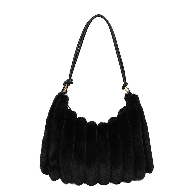 Plush Leopard Print Shoulder Bag — product view 2
