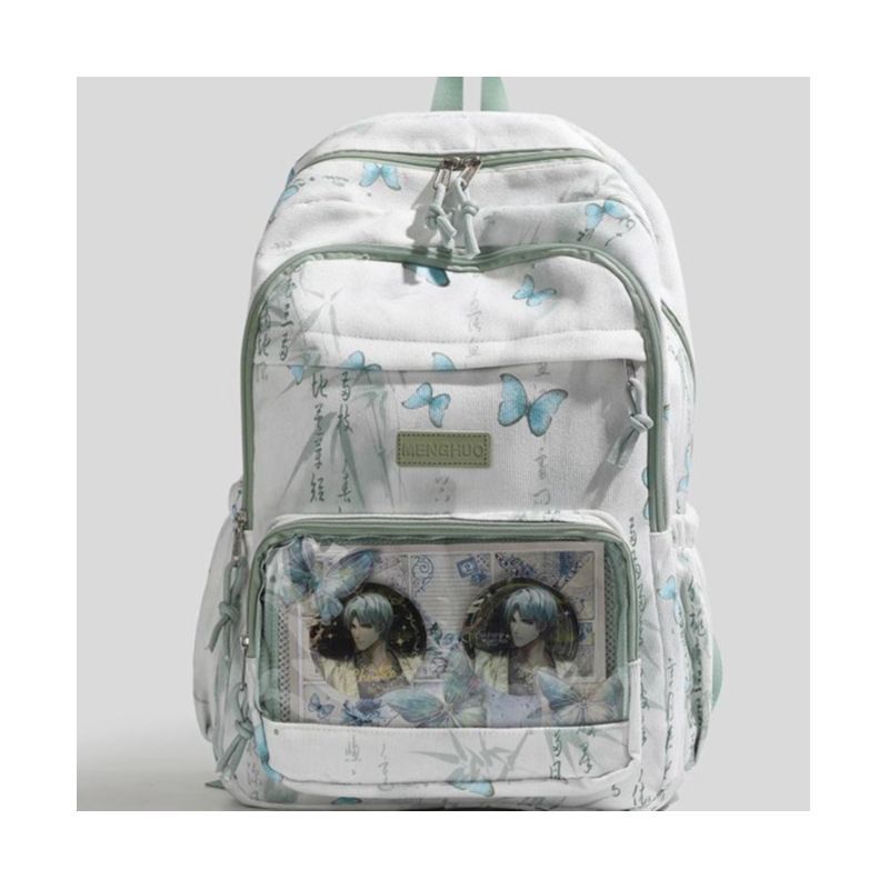 Butterfly-Printed Multi-Compartment Backpack LoungeYard — product view 1