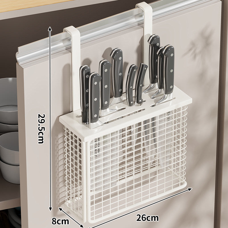 Over-Door Knife Block and Mesh Utensil Storage Organizer — product view 2
