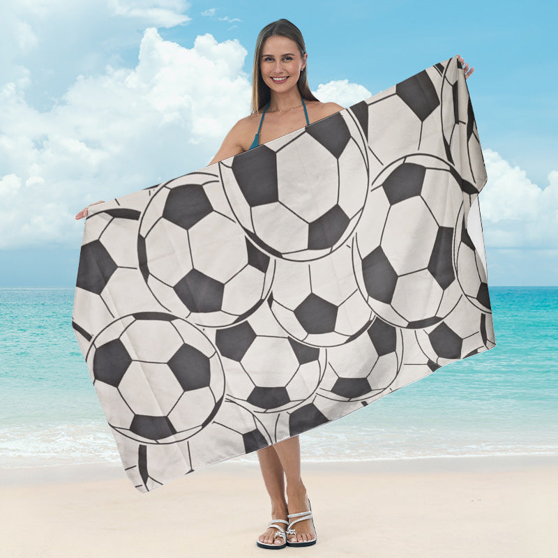 Beach towel with artistic mandala pattern LoungeYard — product view 6