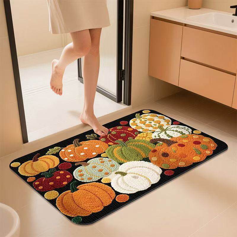 Pumpkin-Themed Bath Mat LoungeYard — product view 5