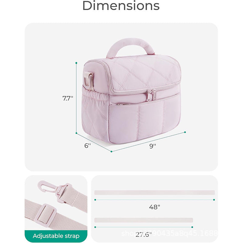 Quilted Lunch Box Cooler Bag LoungeYard — product view 2