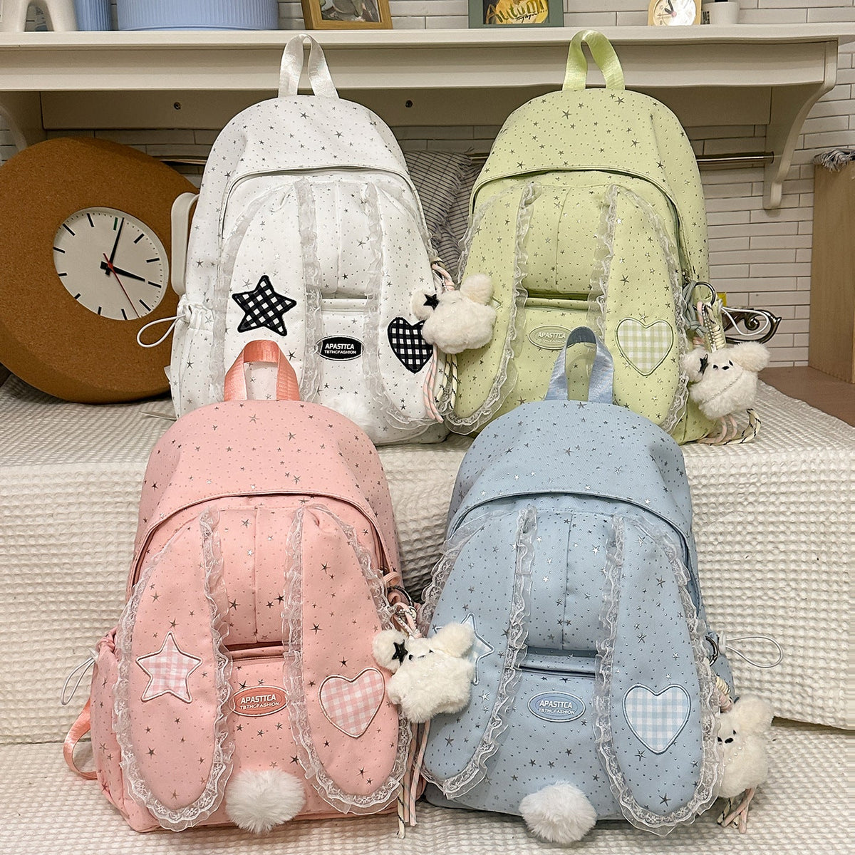 Whimsical Bunny-Ear Design Backpack LoungeYard — product view 4
