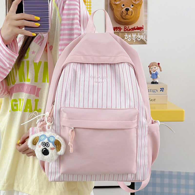 Casual Stripe Patterned Backpack LoungeYard — product view 1