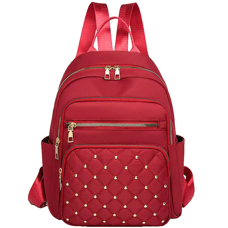 Women's Quilted Backpack with Decorative Studs LoungeYard — product view 3