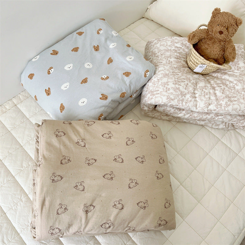 Unisex cotton pillowcase with cheerful bear design LoungeYard — product view 2
