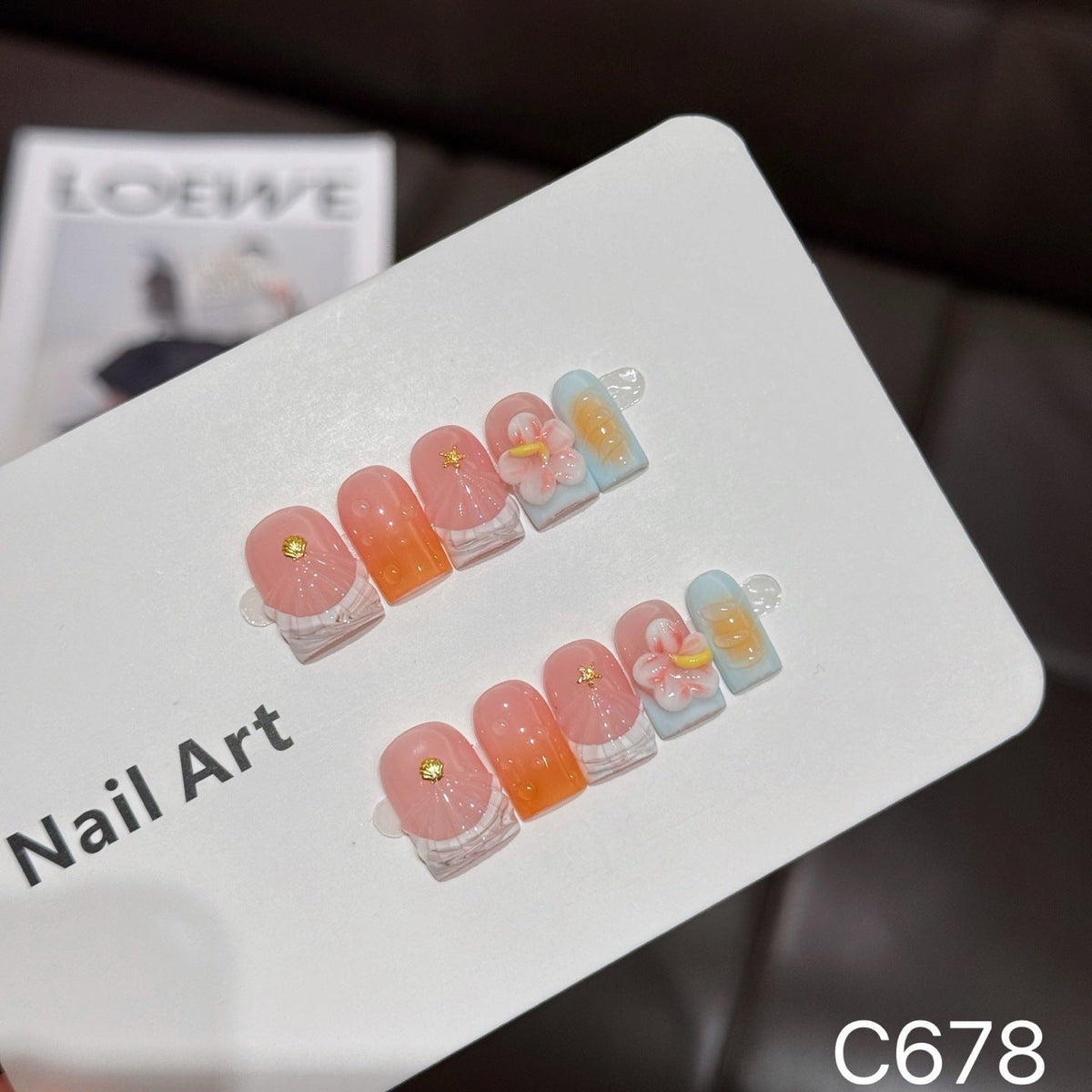 Premium Floral Press-On Nail Art Set — product view 4
