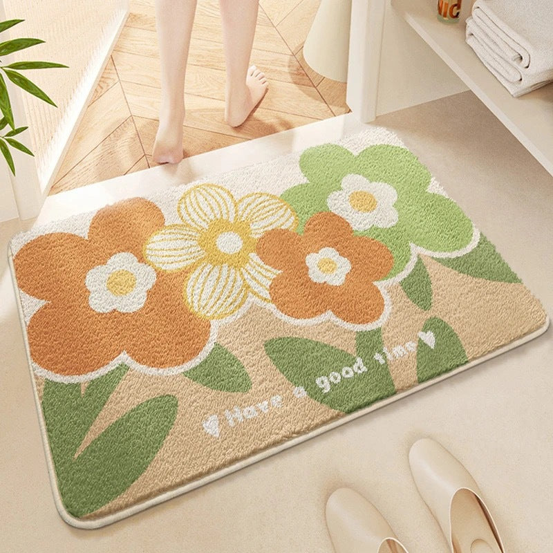 Floral Patterned Bath Mat LoungeYard — product view 3