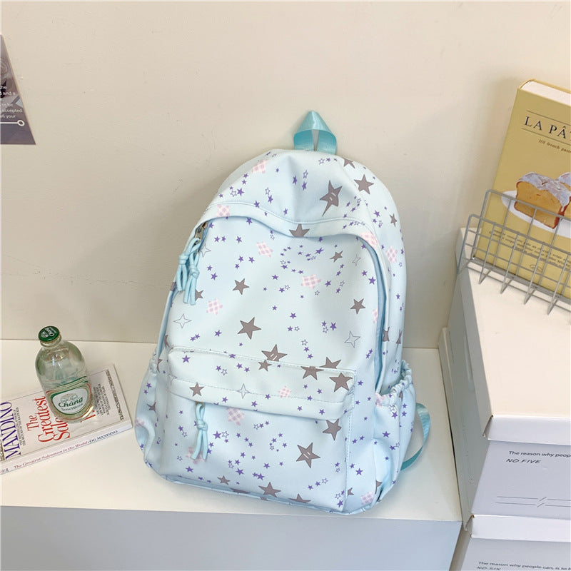 Casual Star-Patterned Backpack LoungeYard — product view 4