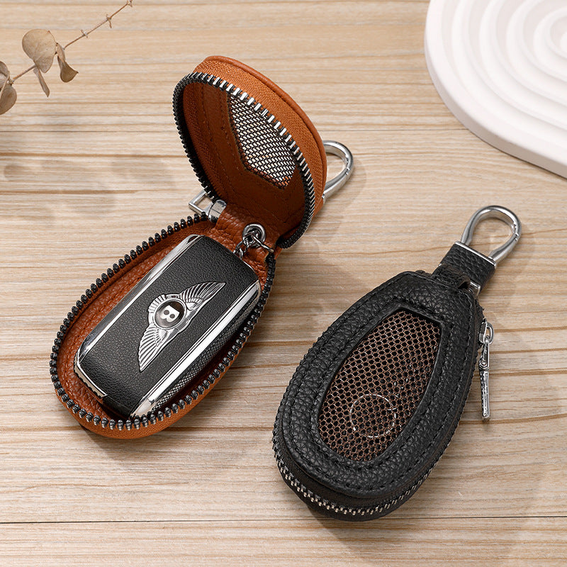 Textured Zip-Around Keychain Coin Pouch — product view 1