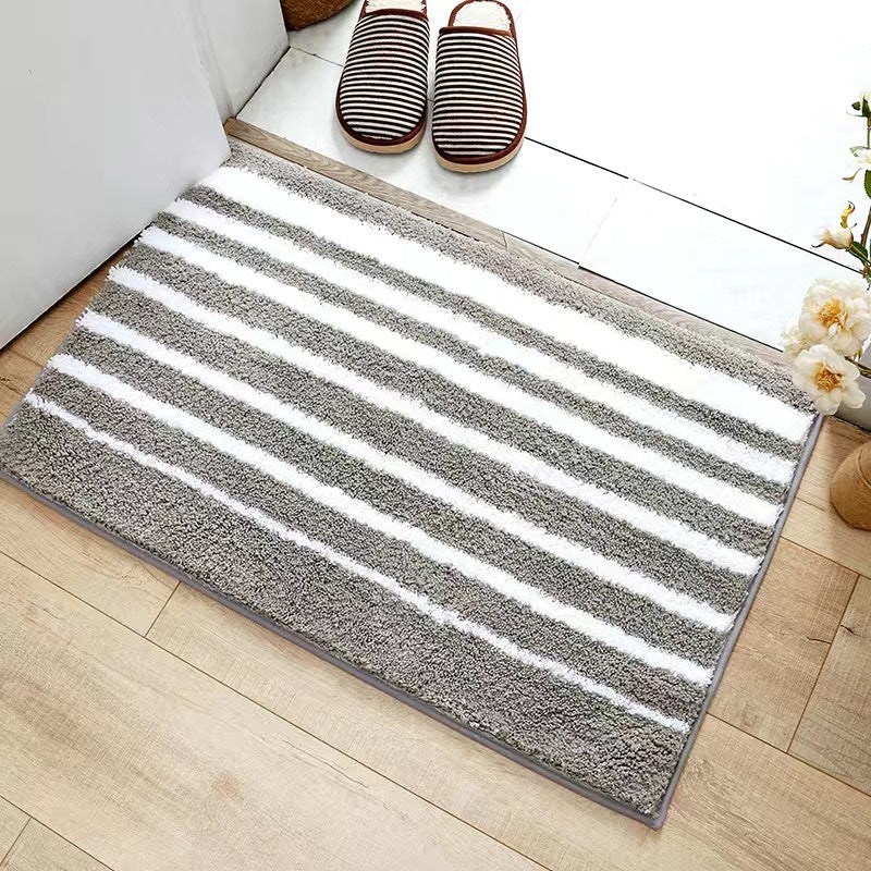 Luxurious Striped Plush Bath Mat — product view 1