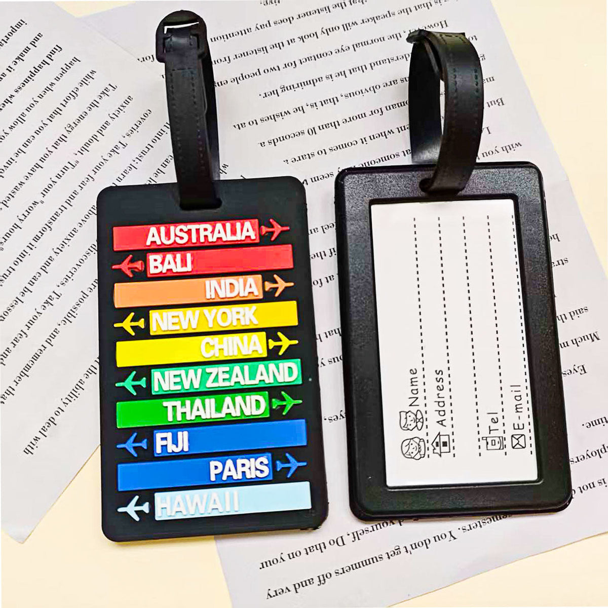 Unisex Travel-Themed Luggage Tag LoungeYard — product view 5