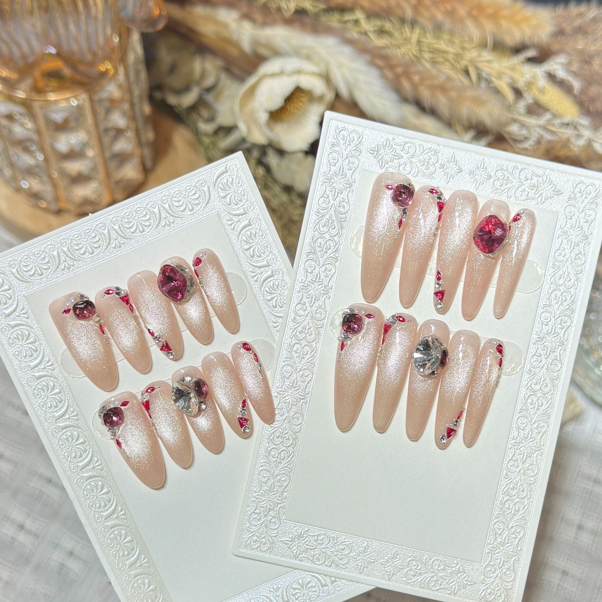 Glamorous Press-On Nail Set with Rhinestone Accents — product view 4