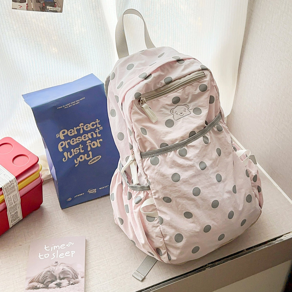 Casual Polka Dot Backpack LoungeYard — product view 7