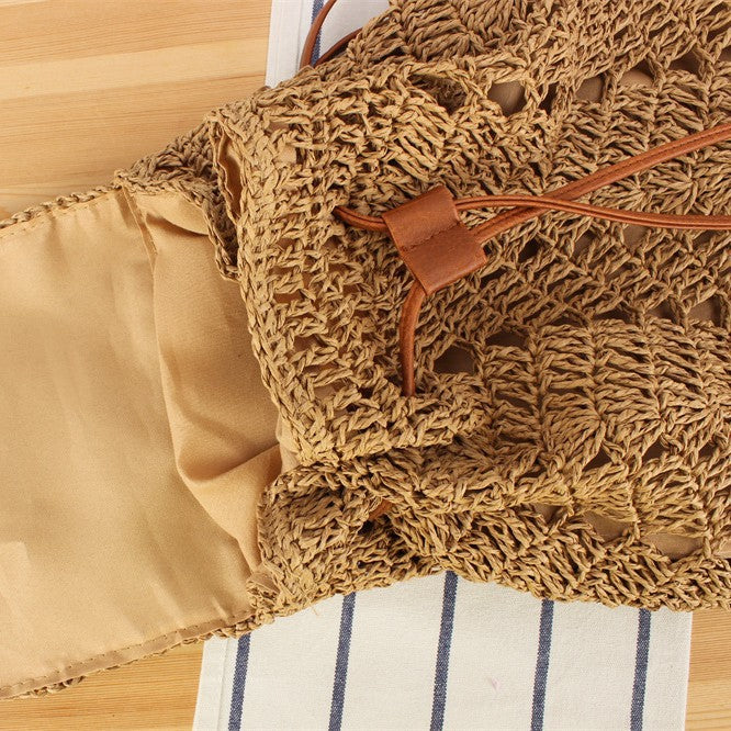 Braided Natural Material Backpack LoungeYard — product view 4