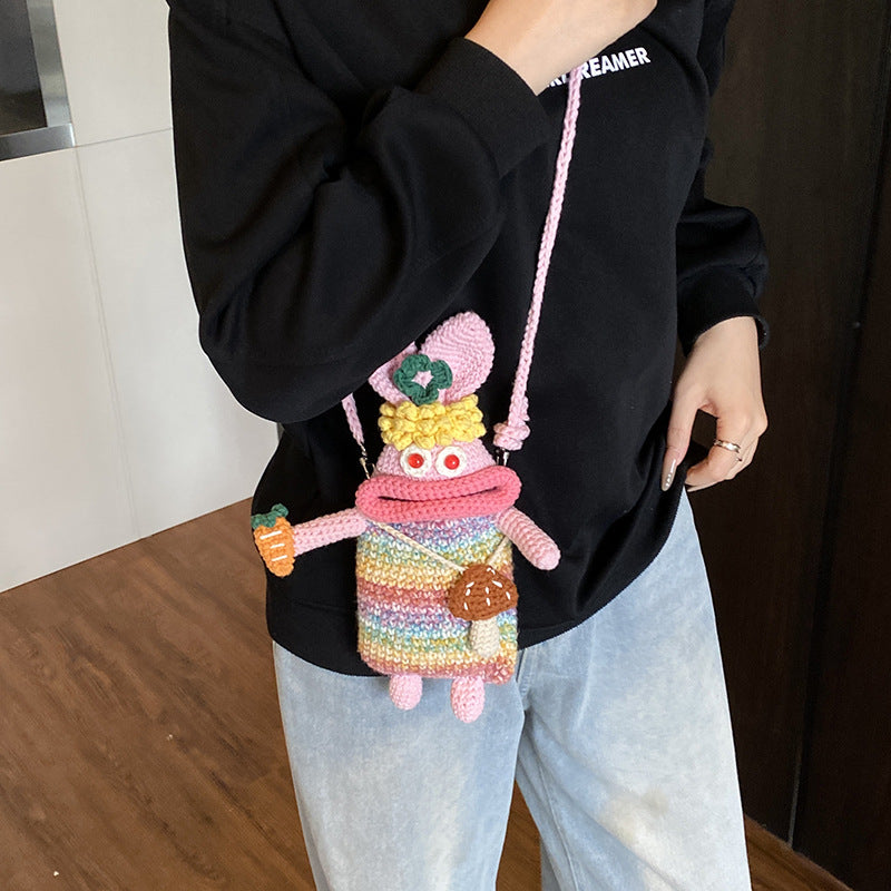 Cute Character Crochet Mini Backpack — product view 4