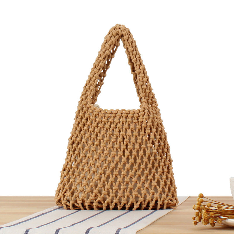 Handcrafted Tote Bag in Modern Mesh Design LoungeYard — product view 5