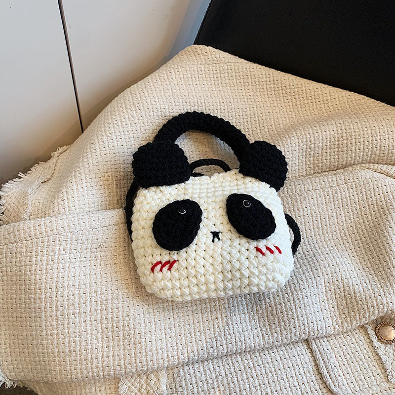 Cute Panda-Themed Crochet Mini Handbag — product view 7