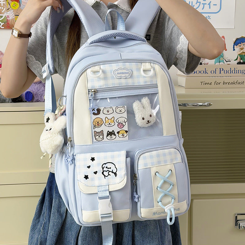 Cute Animal Print School Backpack LoungeYard — product view 3