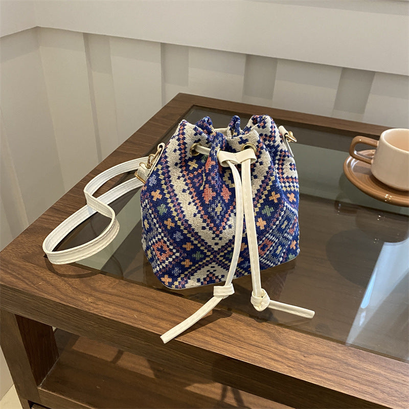 Bohemian Style Drawstring Bucket Bag — product view 6
