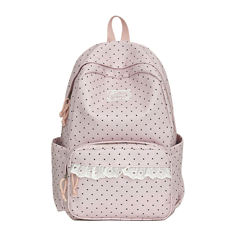 Charming Polka Dot School Backpack LoungeYard — product view 5