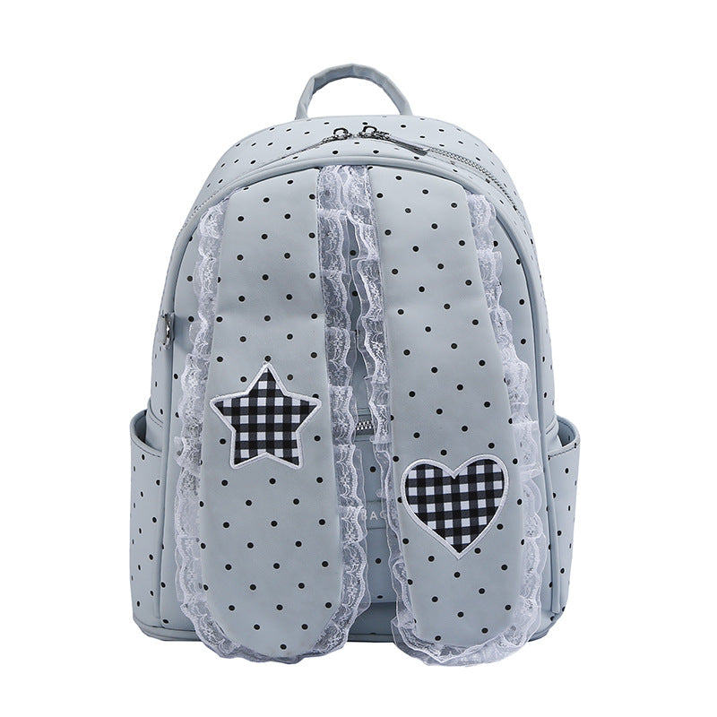 Fashionable Polka Dot Backpack LoungeYard — product view 3