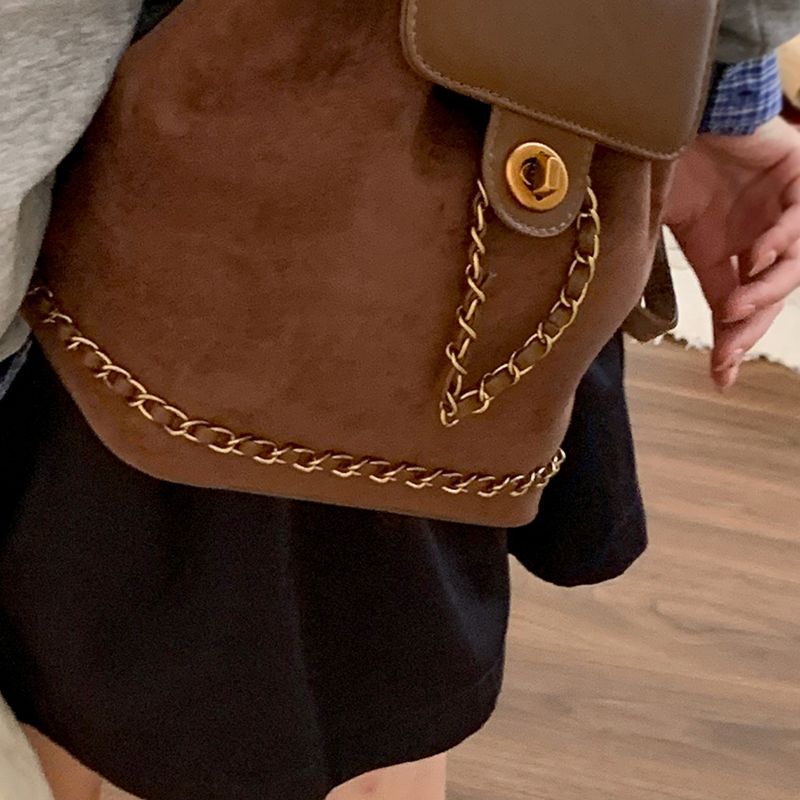 Chic Suede Drawstring Backpack LoungeYard — product view 3