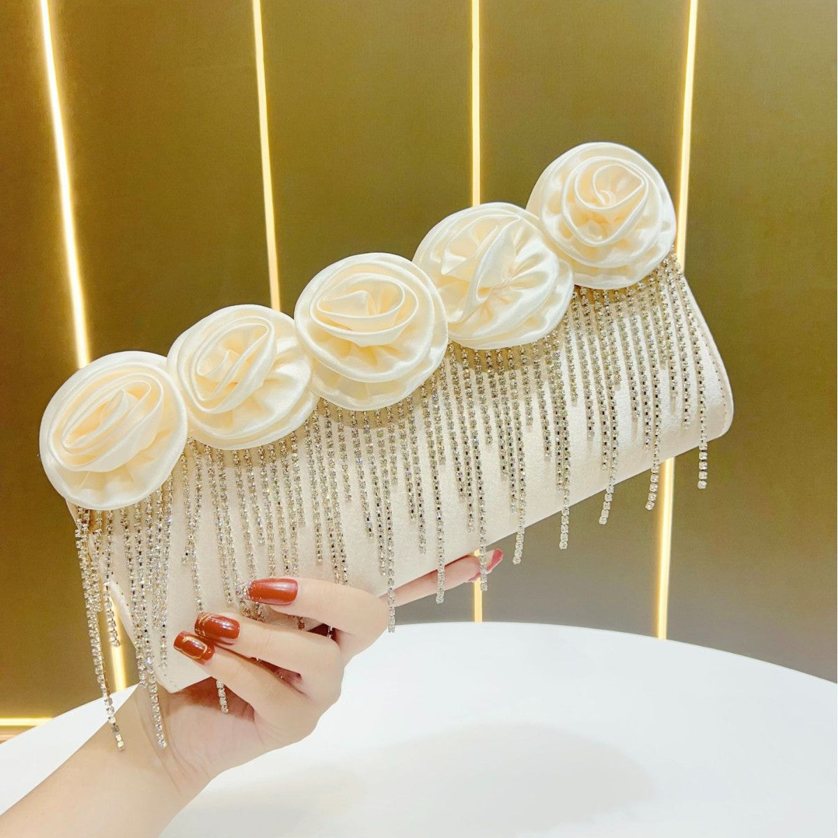 Floral-Embellished Evening Clutch — product view 1