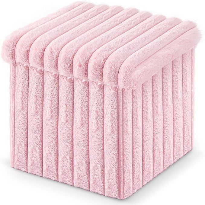 Plush Rectangular Storage Ottoman Bowlift — product view 5