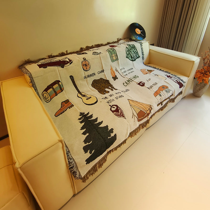 Cozy Camping-Themed Throw Blanket — product view 3