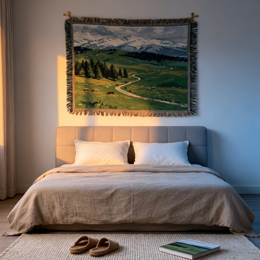 Artistic Landscape Tapestry Throw Blanket — product view 6
