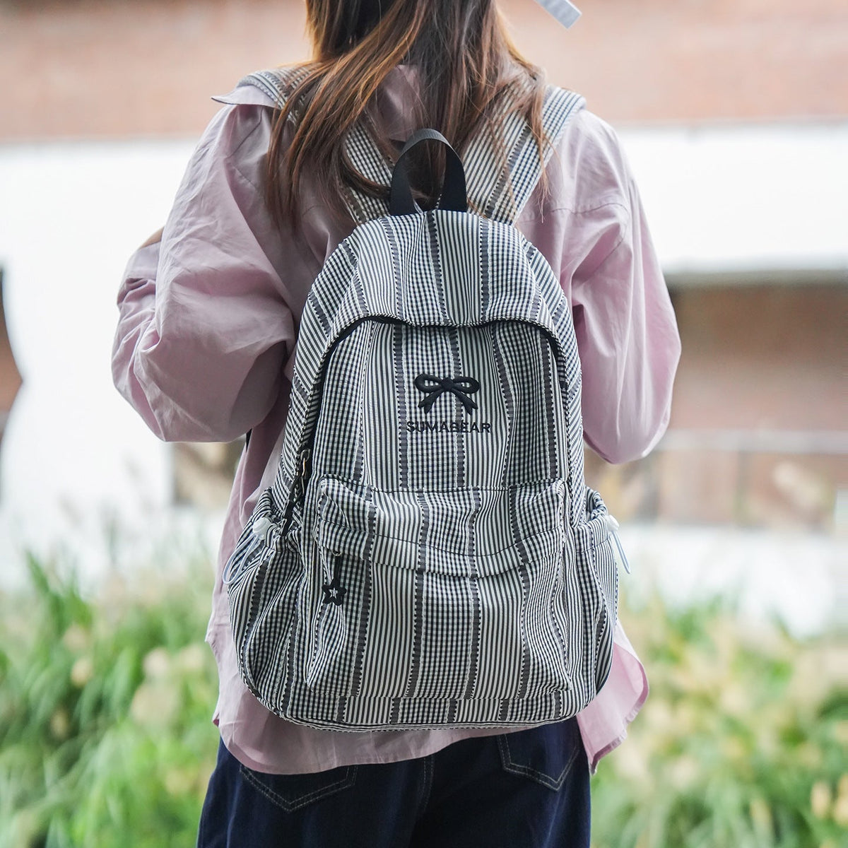 Casual Striped Backpack LoungeYard — product view 1