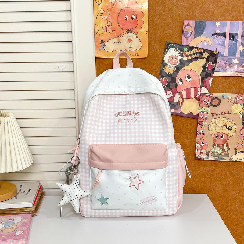Stylish Gingham Pattern Backpack — product view 1