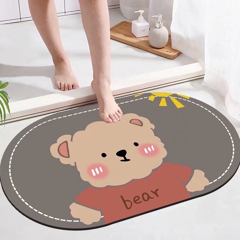 Cute Cartoon Bear-Themed Bath Mat — product view 3