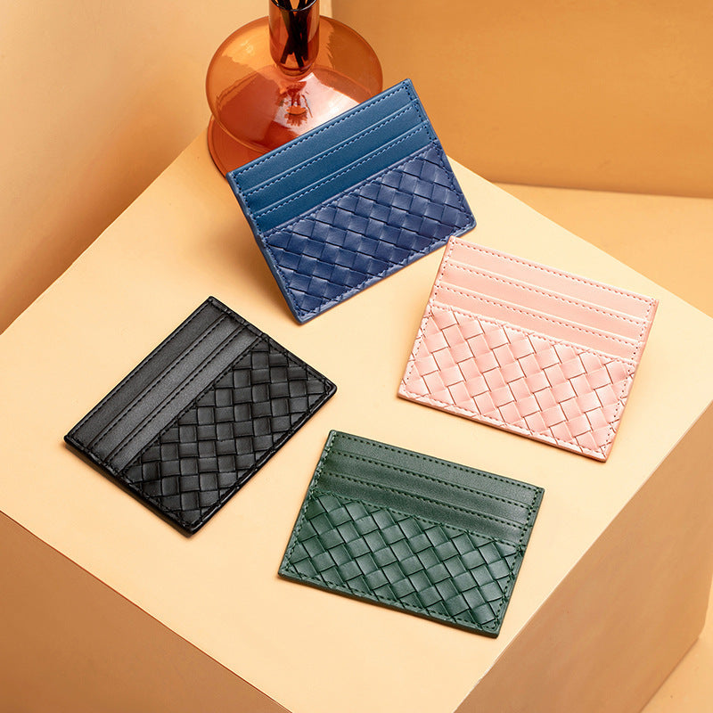 Woven Leather Card Holder LoungeYard — product view 2