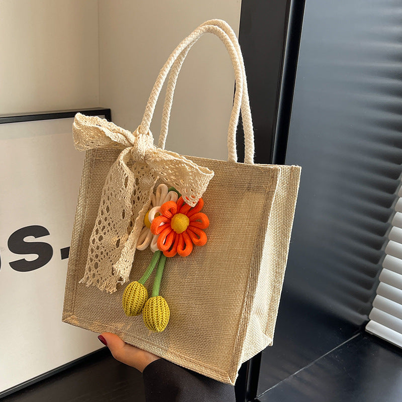 Decorative Floral Accent Tote Bag — product view 6