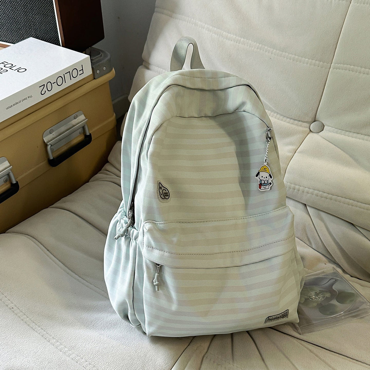 Cute Cartoon Design Striped Backpack LoungeYard — product view 7