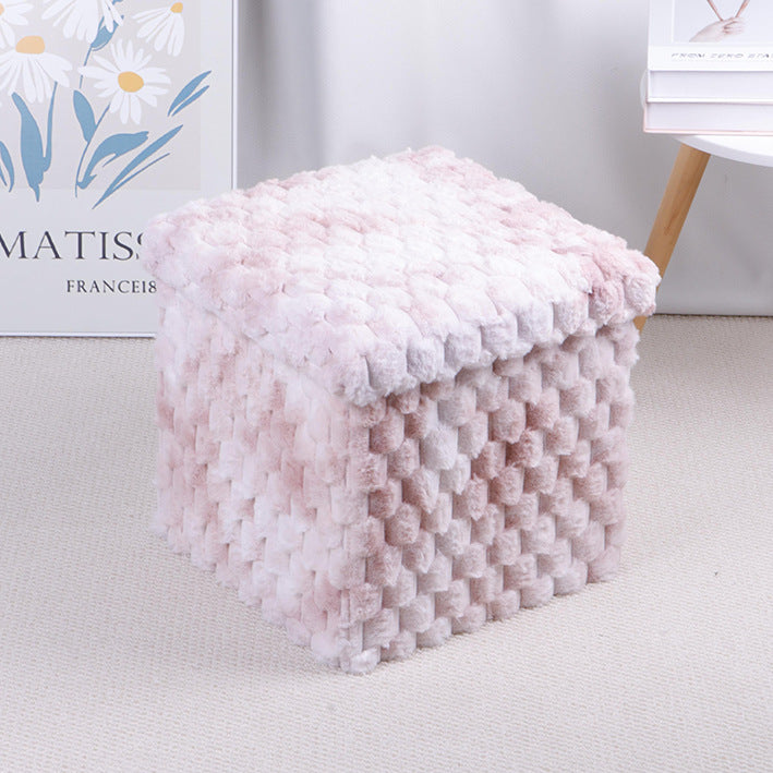Plush Rectangular Storage Ottoman Bowlift — product view 3