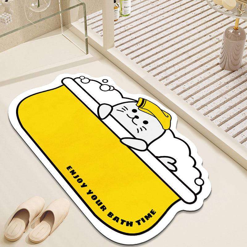 Cartoon Cat-Themed Bath Mat — product view 3