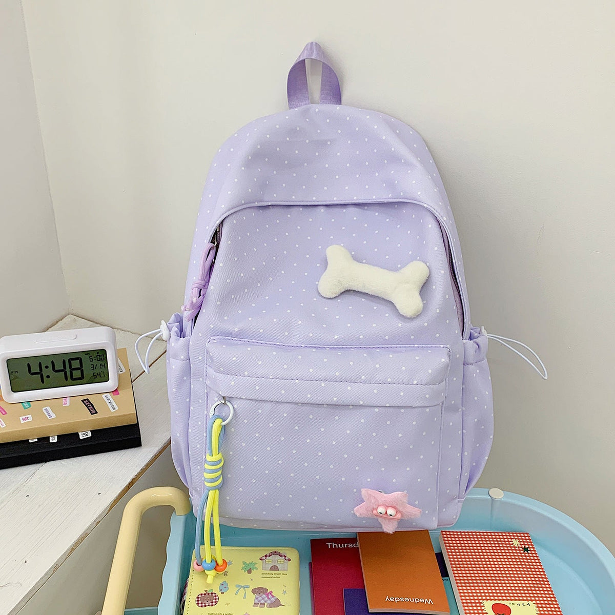 Cute Polka Dot Graphic Backpack LoungeYard — product view 6