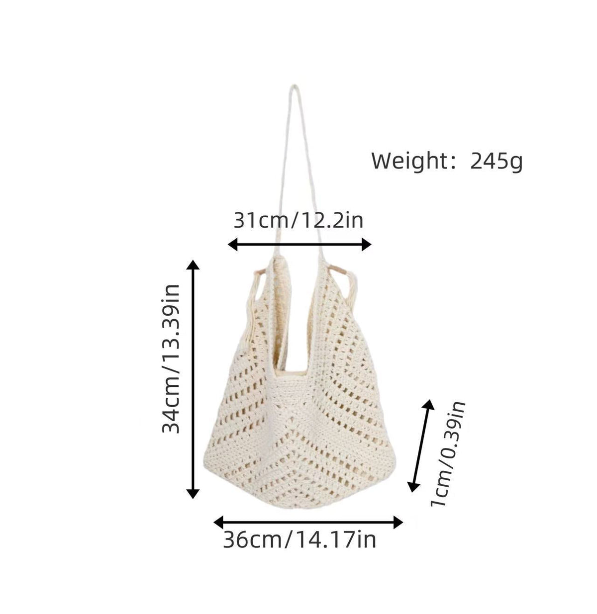 Handcrafted net tote bag LoungeYard — product view 5