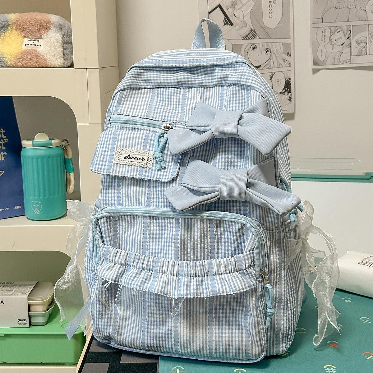 Decorative Bow-Embellished School Backpack LoungeYard — product view 7