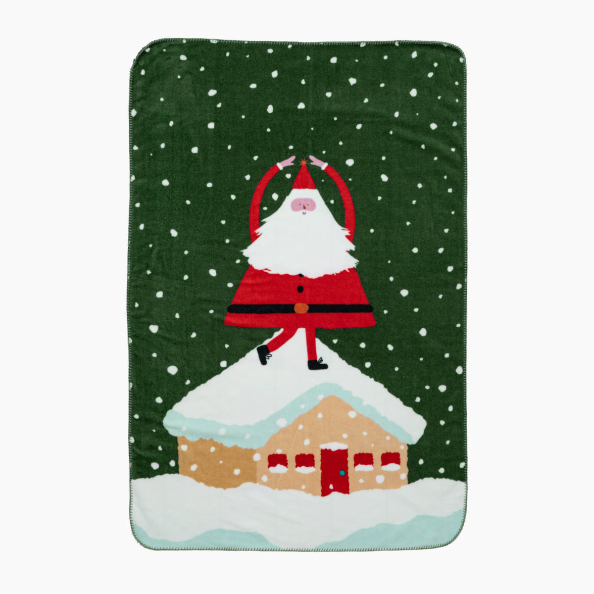 Christmas cuddle blanket with gift and gingerbread pattern — product view 6