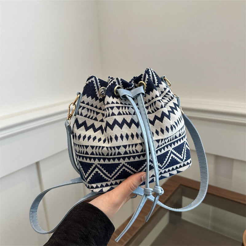 Bohemian Style Drawstring Bucket Bag — product view 1