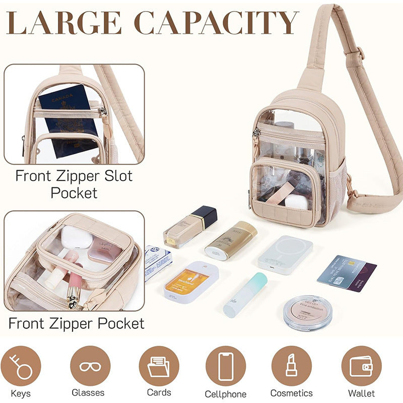 Multifunctional Transparent Sling Bag LoungeYard — product view 3