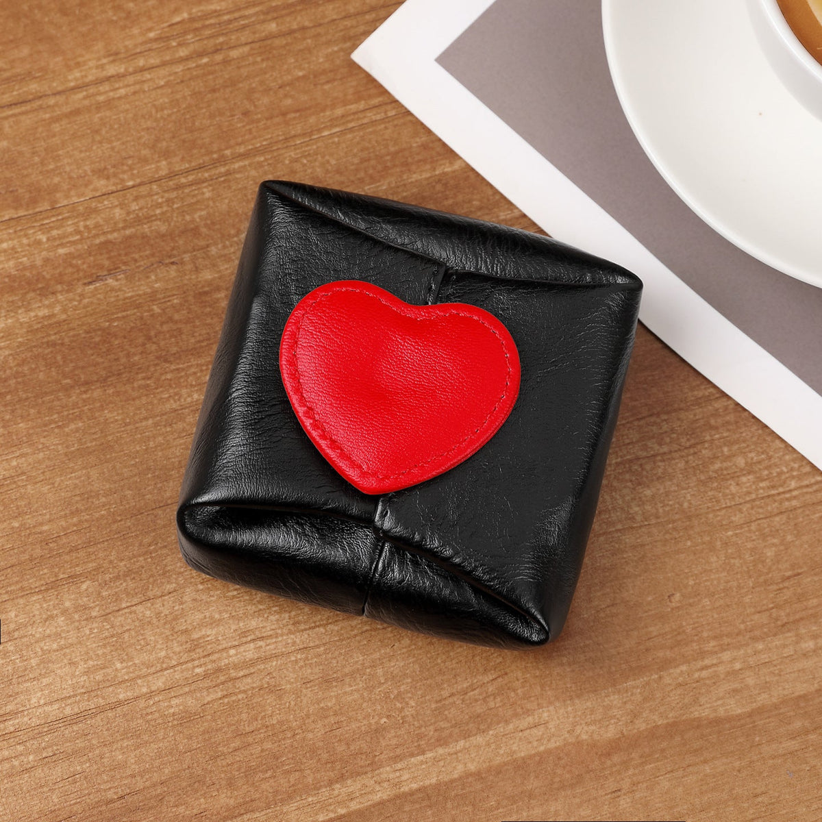 Heart-Embellished Leather Coin Purse — product view 2